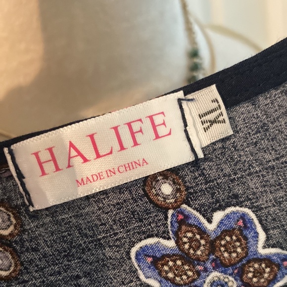 Dress XL NWOT Navy Floral Boho Dress 0021 - Picture 2 of 7